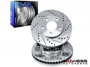 Jaguar XJ Brake Rotors (2) - Rear - R1 Concepts - eLINE - Drilled/ Slotted - 3.0L Jaguar XJ Brake Rotors (2) - Rear - R1 Concepts - eLINE - Drilled/ Slotted - 3.0L